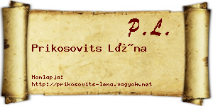 Prikosovits Léna névjegykártya